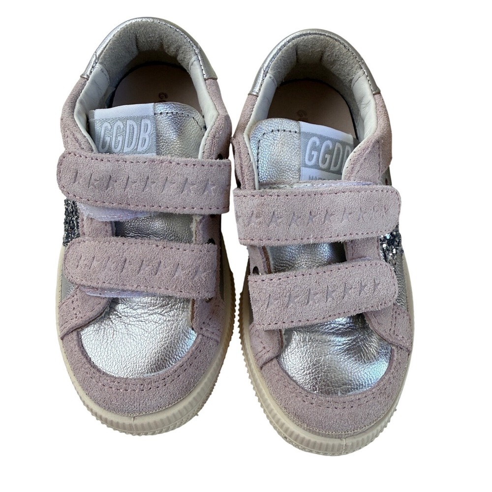Golden Goose Pink Silver Glitter Star Toddler Leather Sneakers Low-Top NWB 7 - Picture 5 of 7